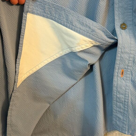 Orvis Vented Fishing Shirt Mens Large 4A38 Roll Up Sleeves Blue Outdoor Hiking - Picture 5 of 15